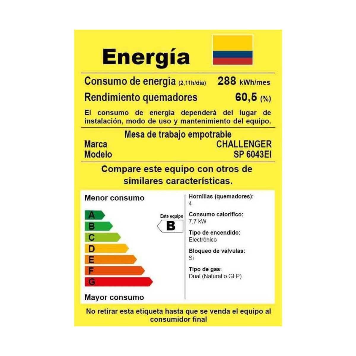 Cubierta Empotrable Challenger 58.5cm a Gas 4 Puestos Inox | SP 6043 - Image 5