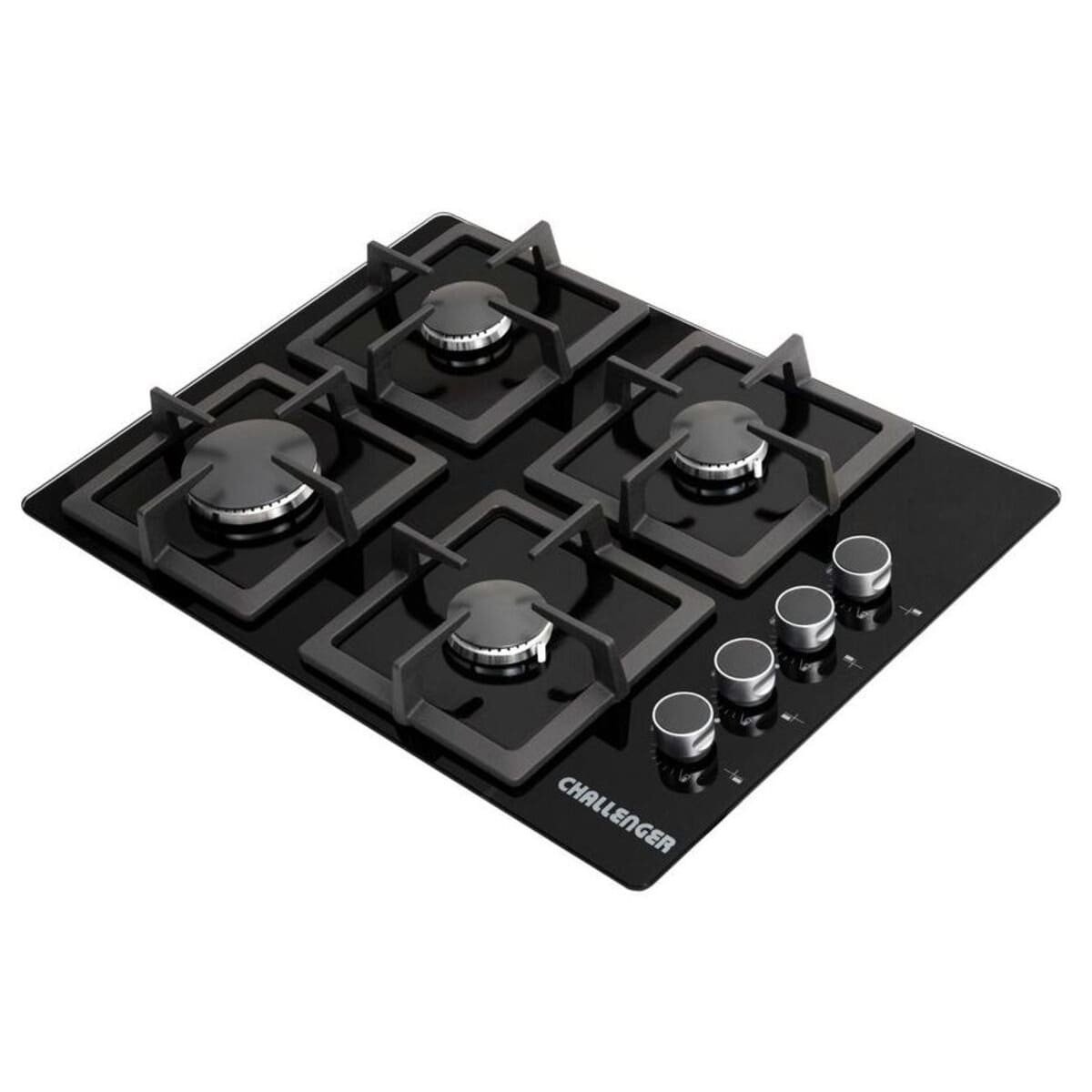 Cubierta Empotrable Challenger 60cm 4 puestos Negro SQ 6759 AE - Image 3