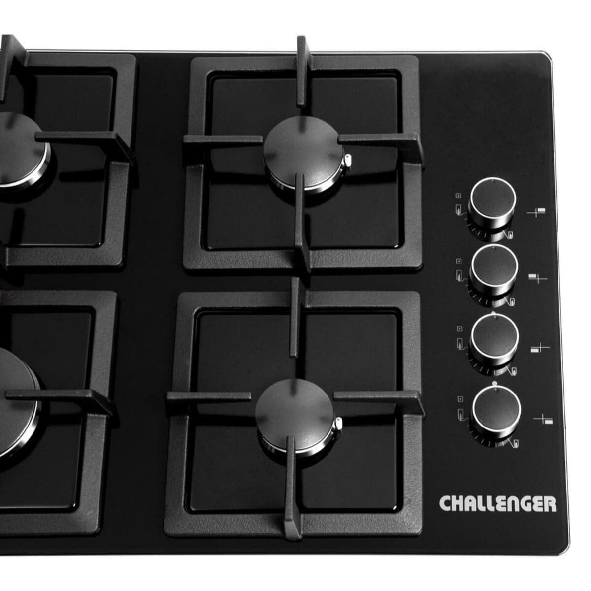 Cubierta Empotrable Challenger 60cm 4 puestos Negro SQ 6759 AE - Image 5