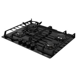 Cubierta Challenger de 65 cm Vidrio NEGRO Cuatro Puestos | SQ 6767 AE