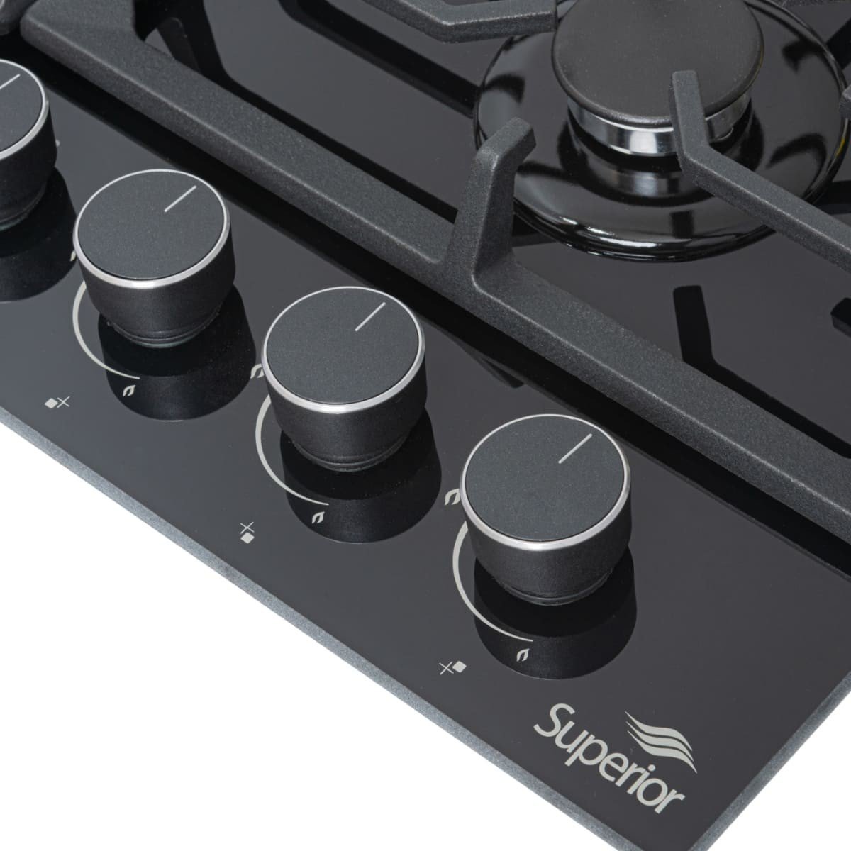 Cubierta Empotrable Superior 4 puestos 60 cm en Vidrio Mando Frontal CV 8031-2N - Image 3