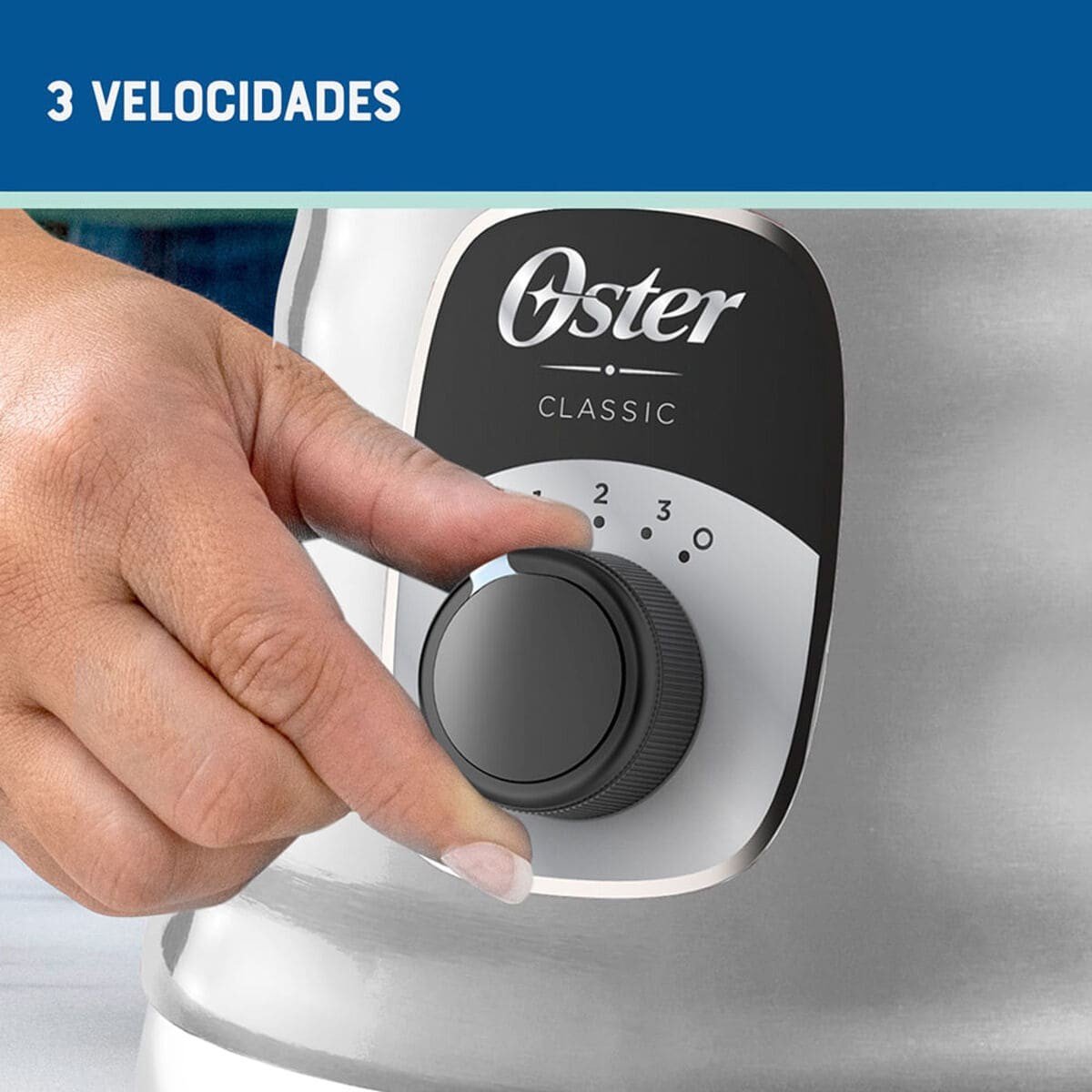 Licuadora Clásica Oster 1.25 Lt Control de Perilla 3 Velocidades 1000 W Cromada BLST4655 - Image 6
