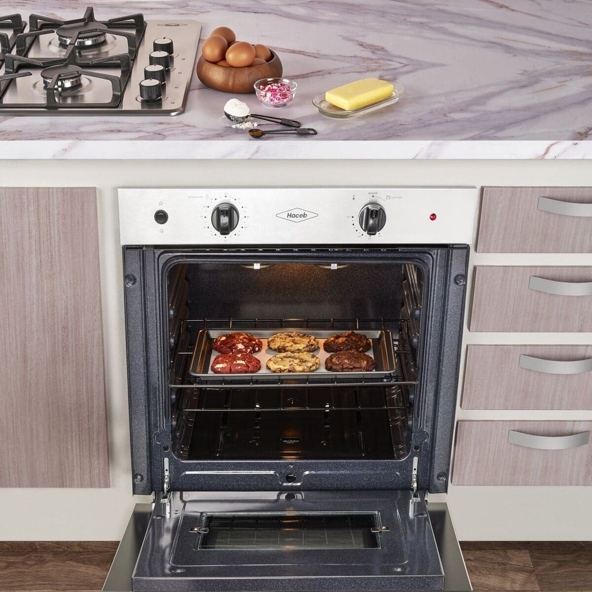 Horno Empotrable Haceb Mixto PA 60 cm Inox Negro Gas Natural 120V HX 60 PA INOX NE GN - Image 2