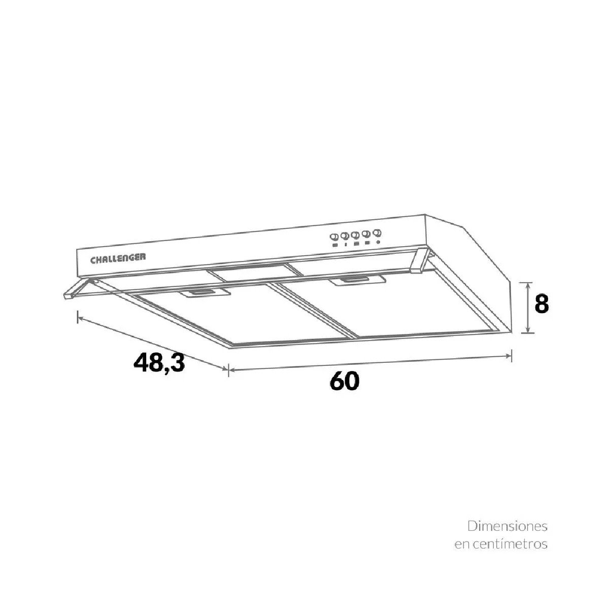 Campana Challenger Horizontal 60 cm Inox 3 velocidades CX 4562 INOX - Image 3