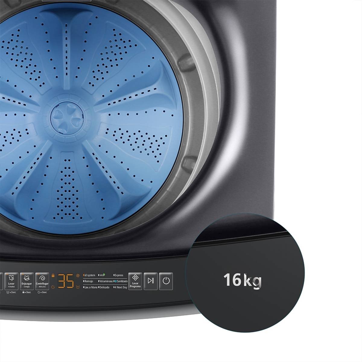 Lavadora Mabe 16 Kg Carga Superior Diamond Gris LMA6120WDGAB0 - Image 8