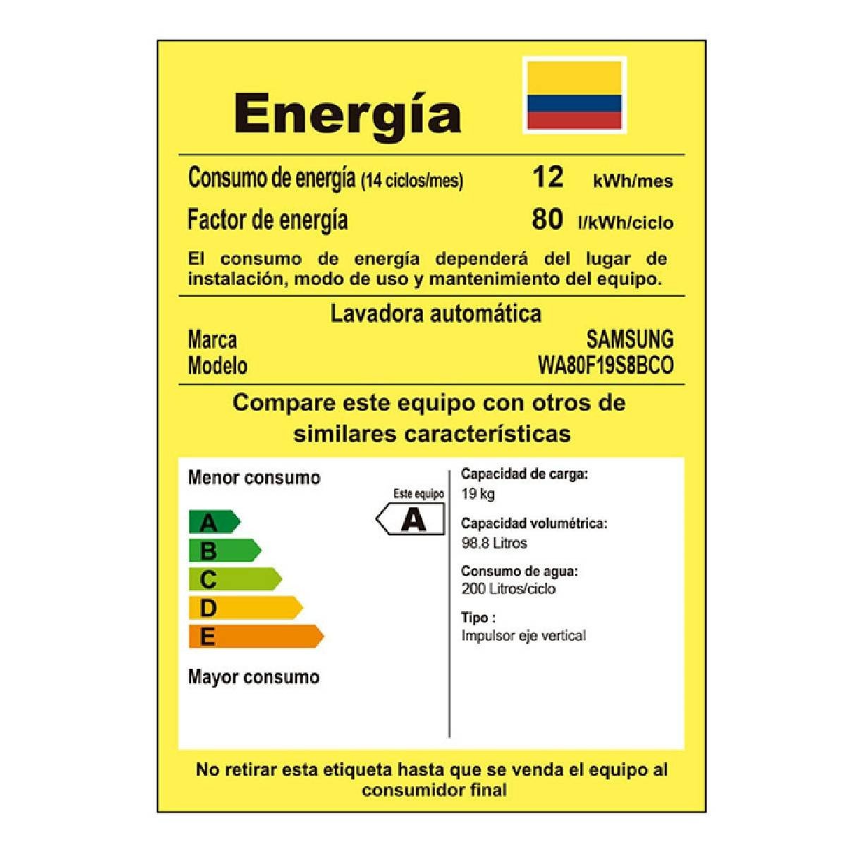 Lavadora Samsung 19 Kg Carga Superior Bespoke AI Wash Negra WA80F19S8BCO - Image 2