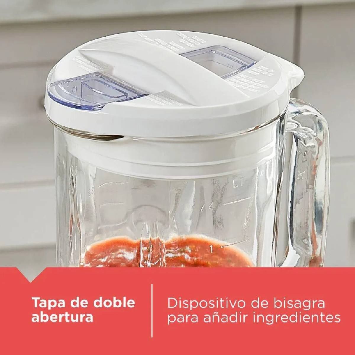 Licuadora Black + Decker 700 Watts 1,25 Litros 2 Velocidades Blanca BL0876-0WDLA - Image 3