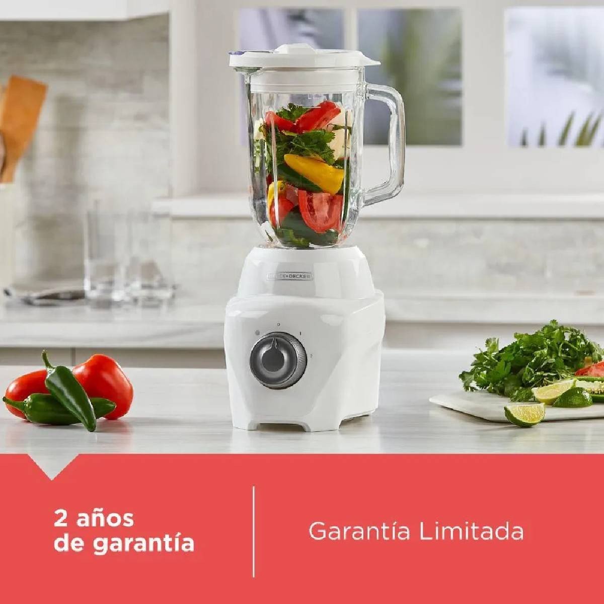 Licuadora Black + Decker 700 Watts 1,25 Litros 2 Velocidades Blanca BL0876-0WDLA - Image 5