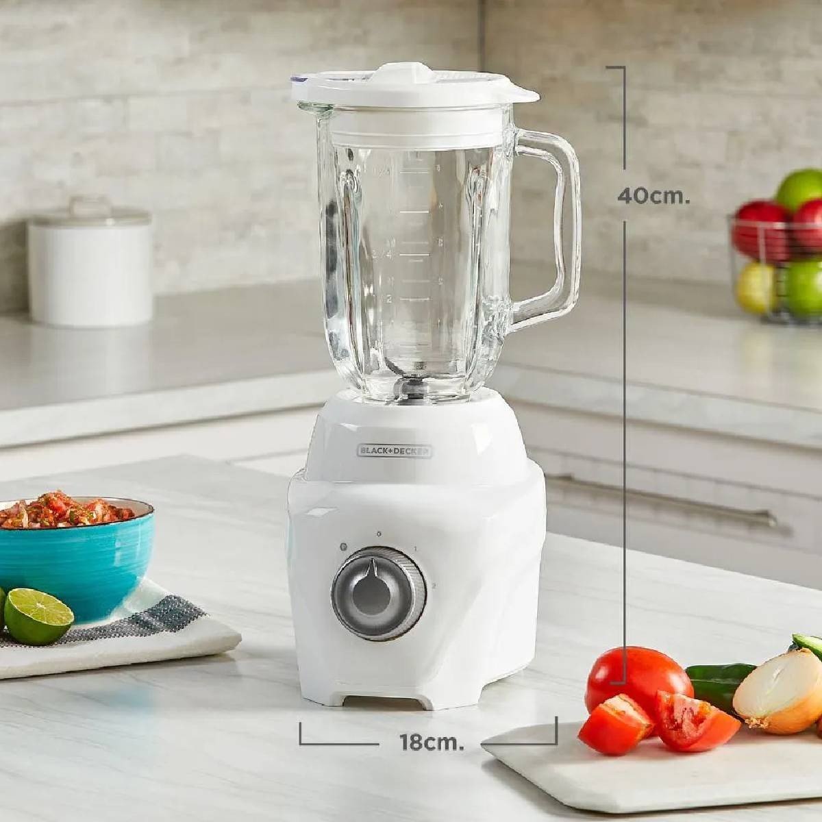 Licuadora Black + Decker 700 Watts 1,25 Litros 2 Velocidades Blanca BL0876-0WDLA - Image 6