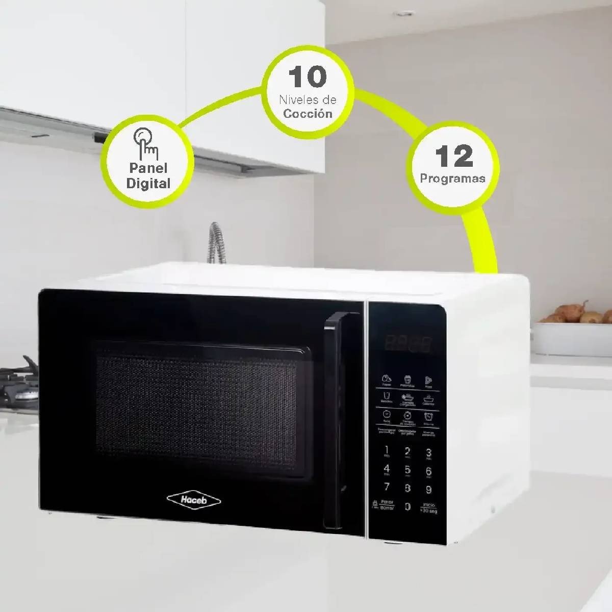 Horno Microondas Haceb 0,7 pies Blanco - Image 2