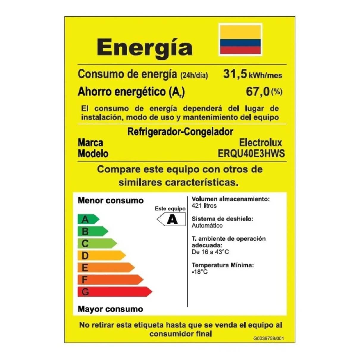 Nevecon Electrolux 421 Litros No Frost Bottom Multi Door Inverter Silver ERQU40E3HWS - Image 3