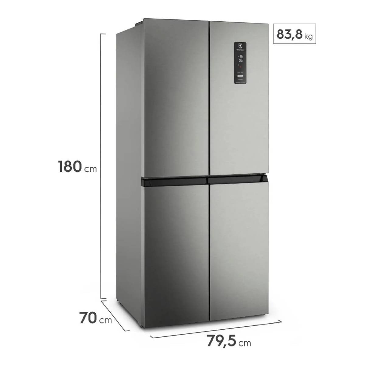 Nevecon Electrolux 421 Litros No Frost Bottom Multi Door Inverter Silver ERQU40E3HWS - Image 9