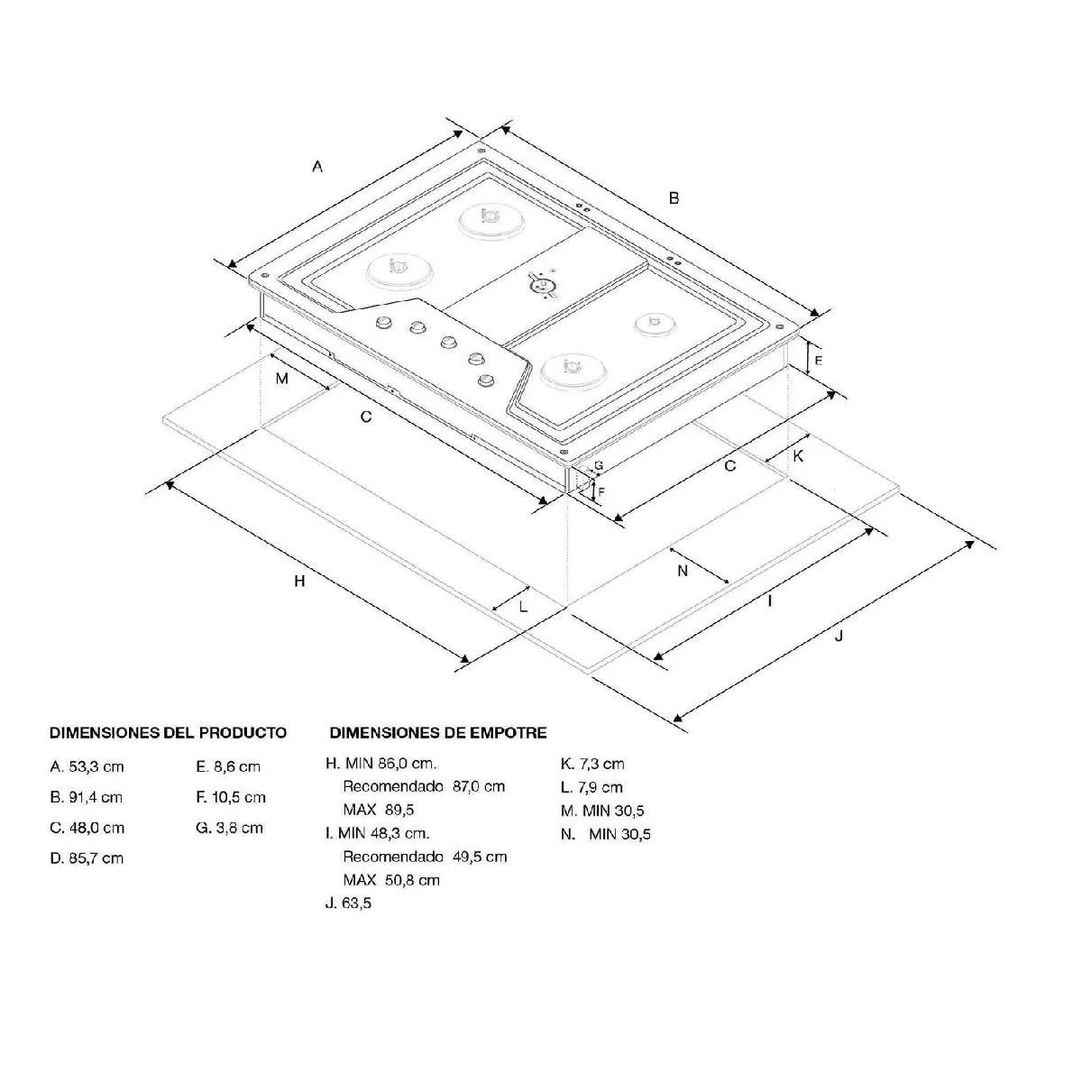 Cubierta de Empotrar KitchenAid 5 Puestos 91.44 cm KCGS356ESS - Image 4