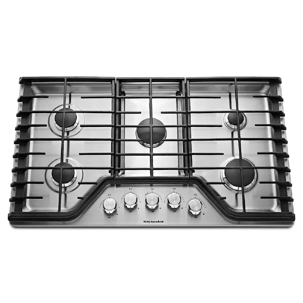 Cubierta de Empotrar KitchenAid 5 Puestos 91.44 cm KCGS356ESS