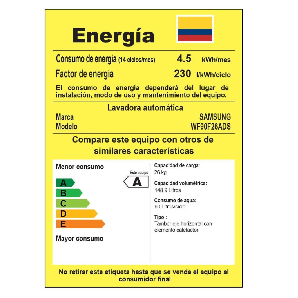 Lavadora Samsung 26 Kg Carga Frontal Bespoke WF90F26ADSCO - Image 4