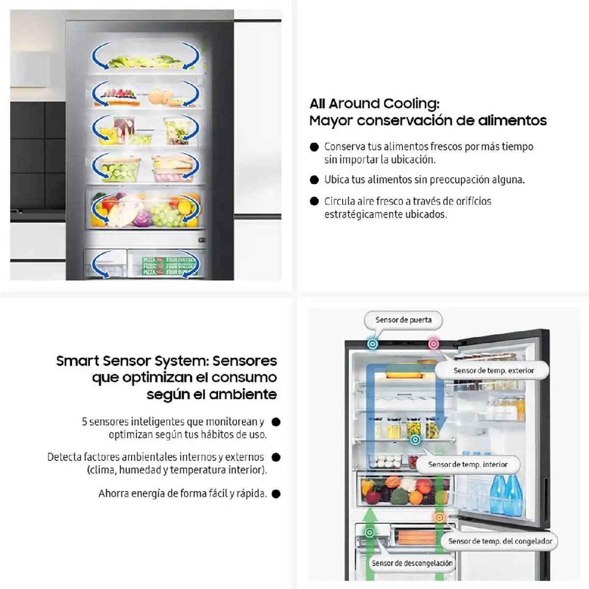 Nevera Samsung 427 Litros Tipo Europeo Gris RB43DG6005S9CO - Image 7