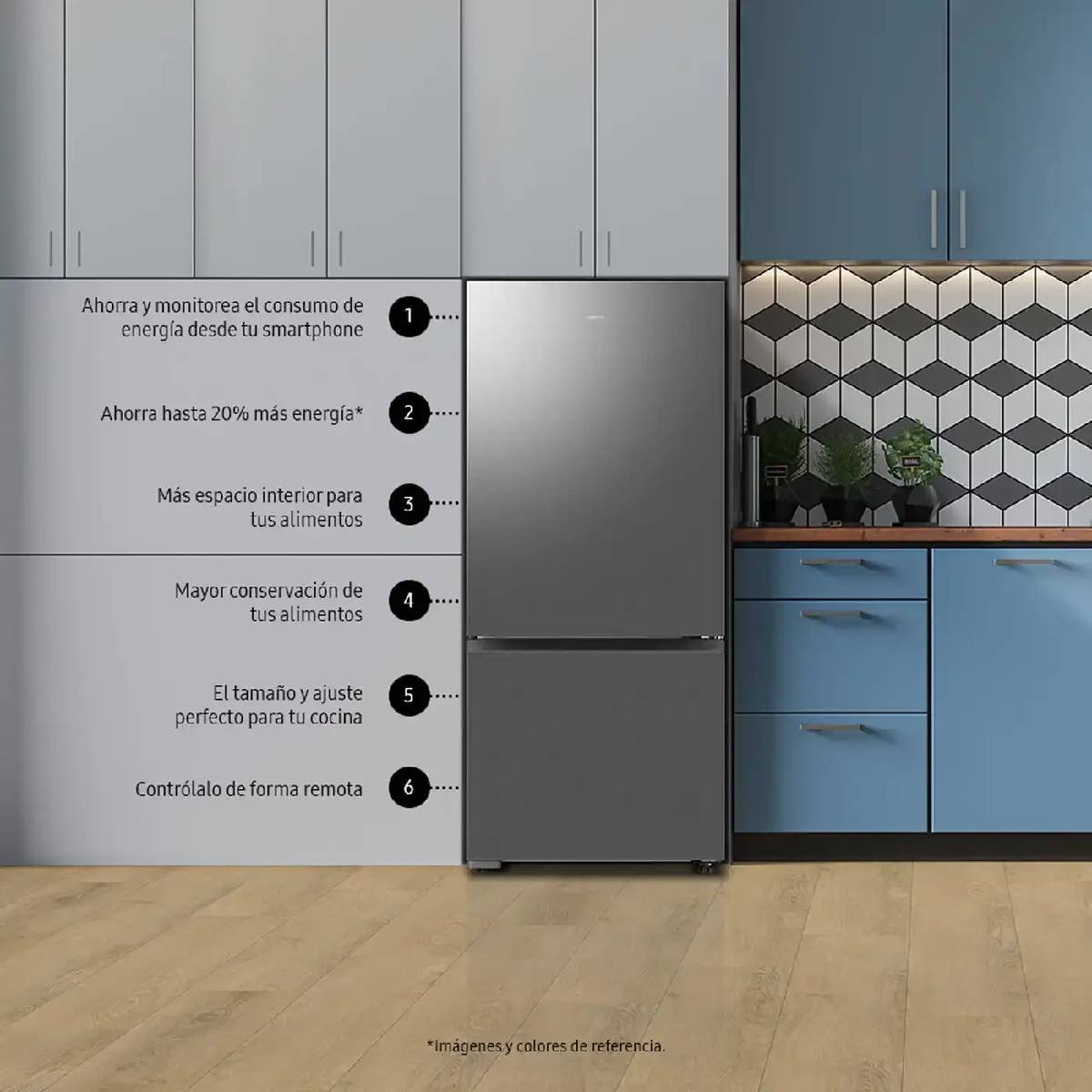 Nevera Samsung 427 Litros Tipo Europeo Gris RB43DG6005S9CO - Image 2