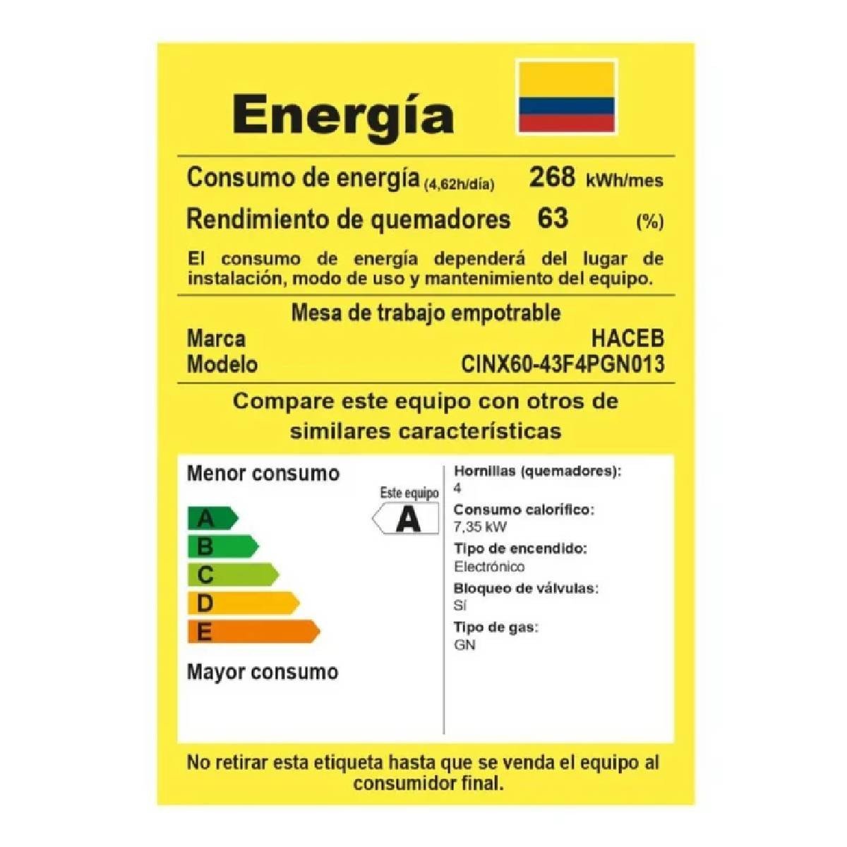Cubierta de Empotrar Haceb 60-43 Inox CUB TA 60-43 INOX HF GN - Image 9