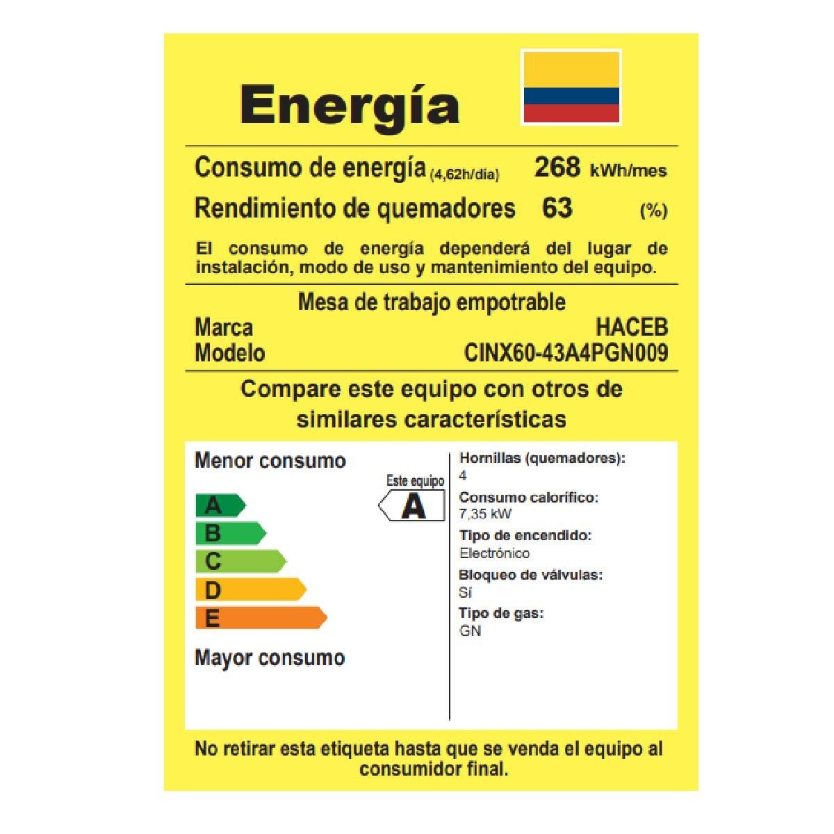 Cubierta de Empotrar Haceb 60X43 CUB TO 60-43 INOX AL GN - Image 5