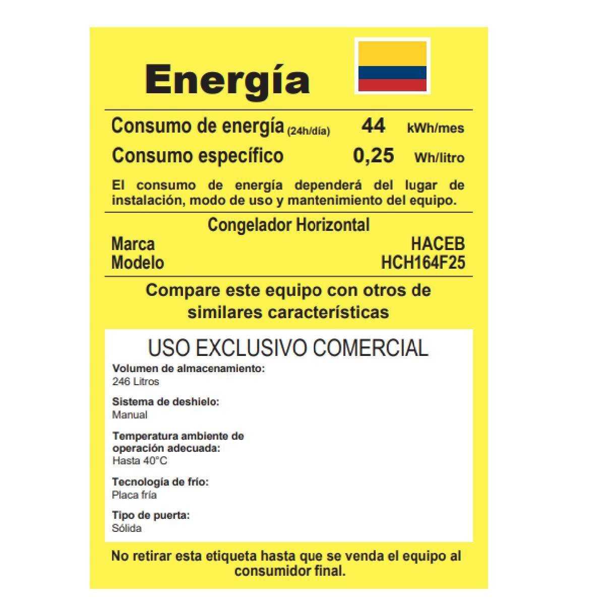 Congelador Haceb 251 Litros Brutos Blanco COH 251 CE BL - Image 4