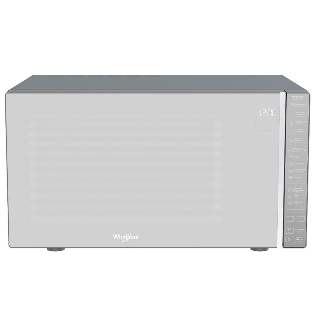 Horno Microondas Whirlpool 30 LTS Acabado Espejo con Grill Silver WM2811D