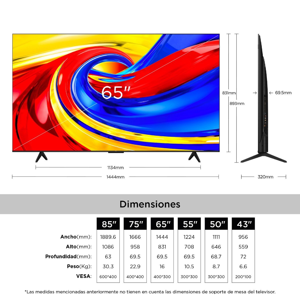 copy of Televisor TCL 65 pulgadas QLED Premium Google 65P7L - Image 8
