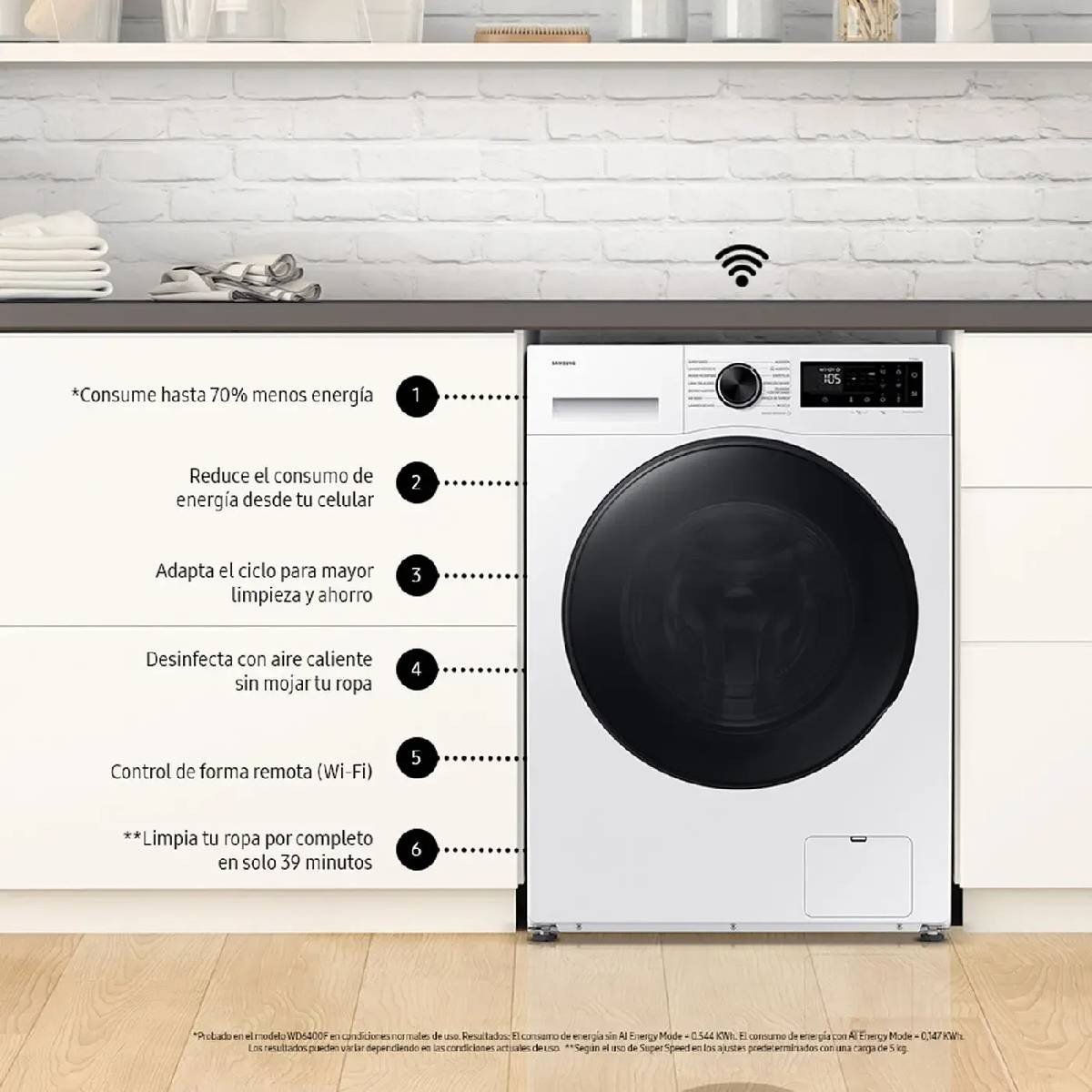 copy of Lavadora Secadora Samsung 12 Kg AI Blanca WD12FG5B34BECO - Image 2